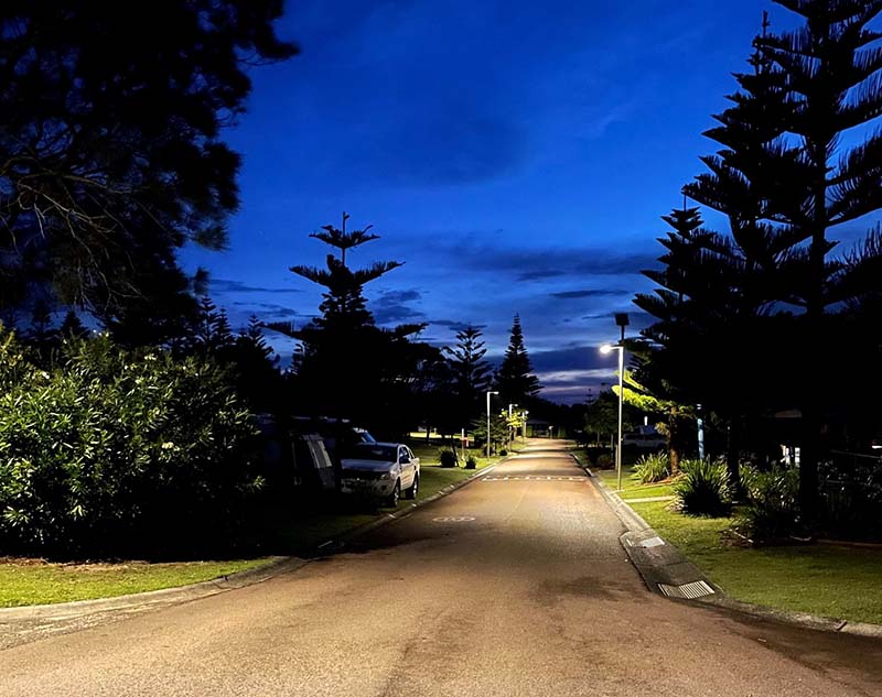 Norah Head Holiday Park solar lighting grid connection 1