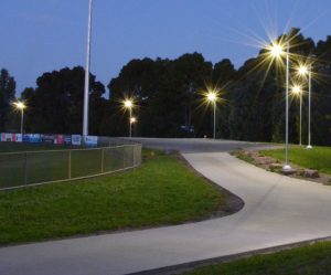 solar lighting in a park