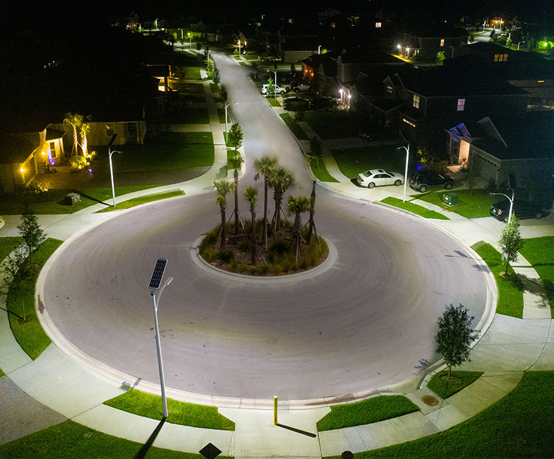 Epperson Estate lights on streets